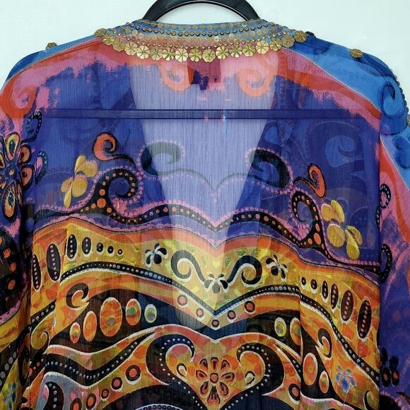 Zeugari Bohemian Silk Beach Cover Up Size Small - Picture 16 of 16